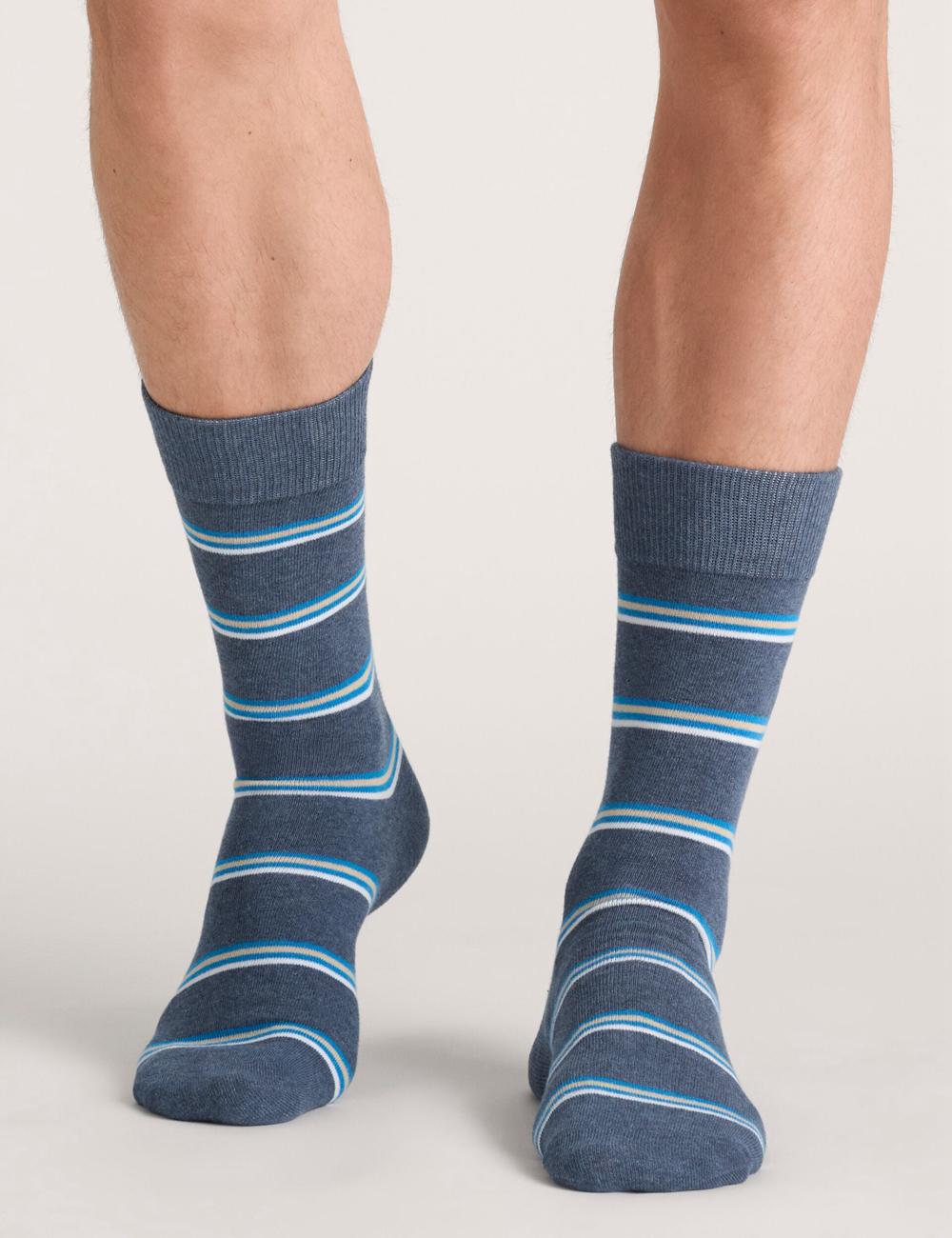 Men Ted Baker 3 Pack Geometric Stripe Crew Socks Medium Grey | India  VDSA-68740