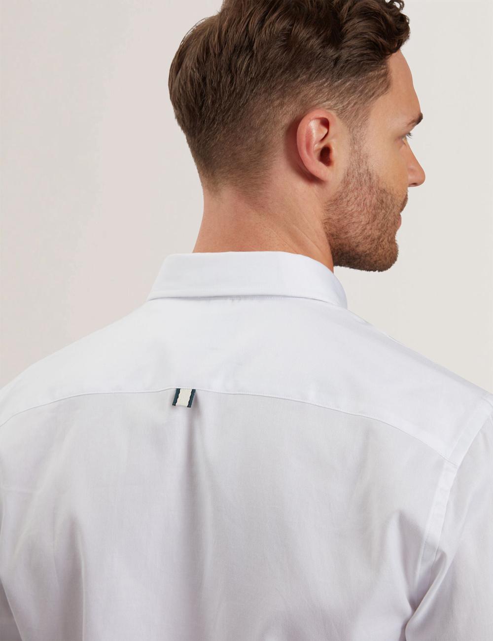 Men Ted Baker ALLARDO - Regular Fit Cotton Oxford Casual Shirts White | India  EMTS-76435