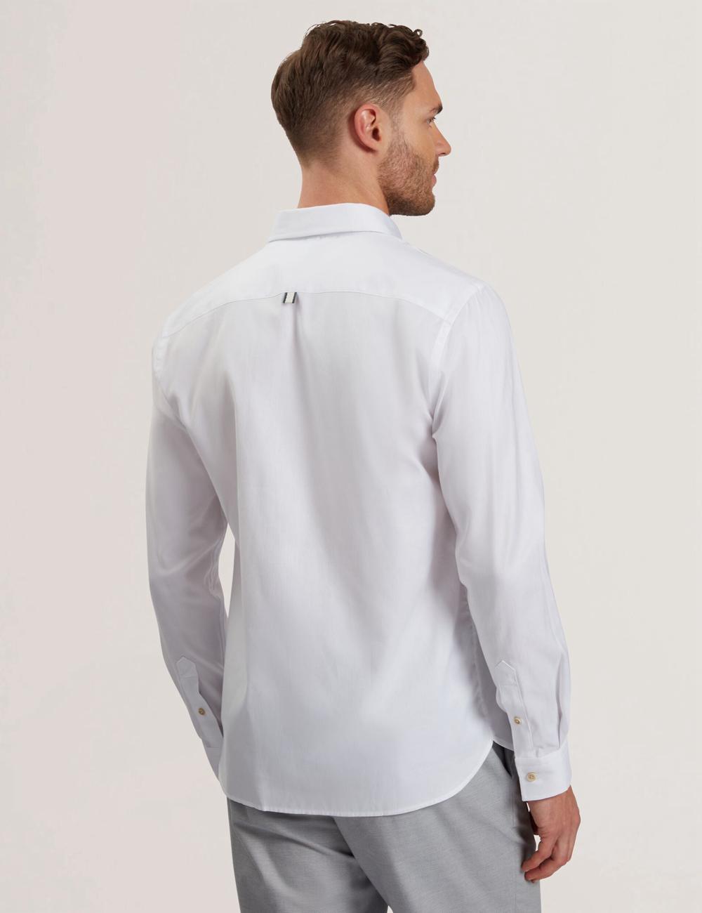 Men Ted Baker ALLARDO - Regular Fit Cotton Oxford Casual Shirts White | India  EMTS-76435