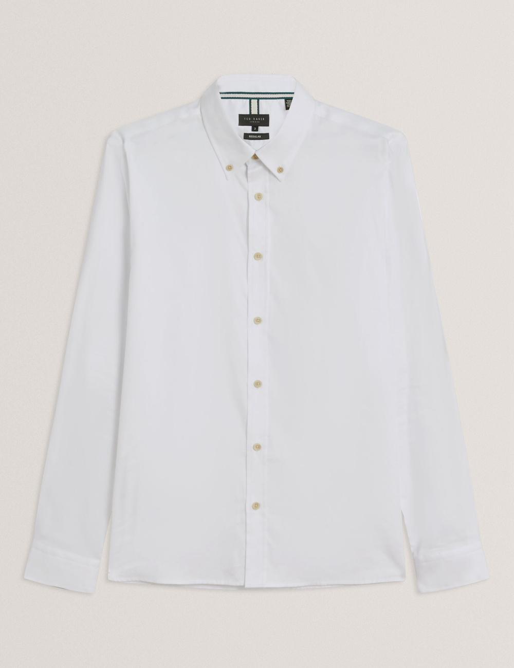 Men Ted Baker ALLARDO - Regular Fit Cotton Oxford Casual Shirts White | India  EMTS-76435