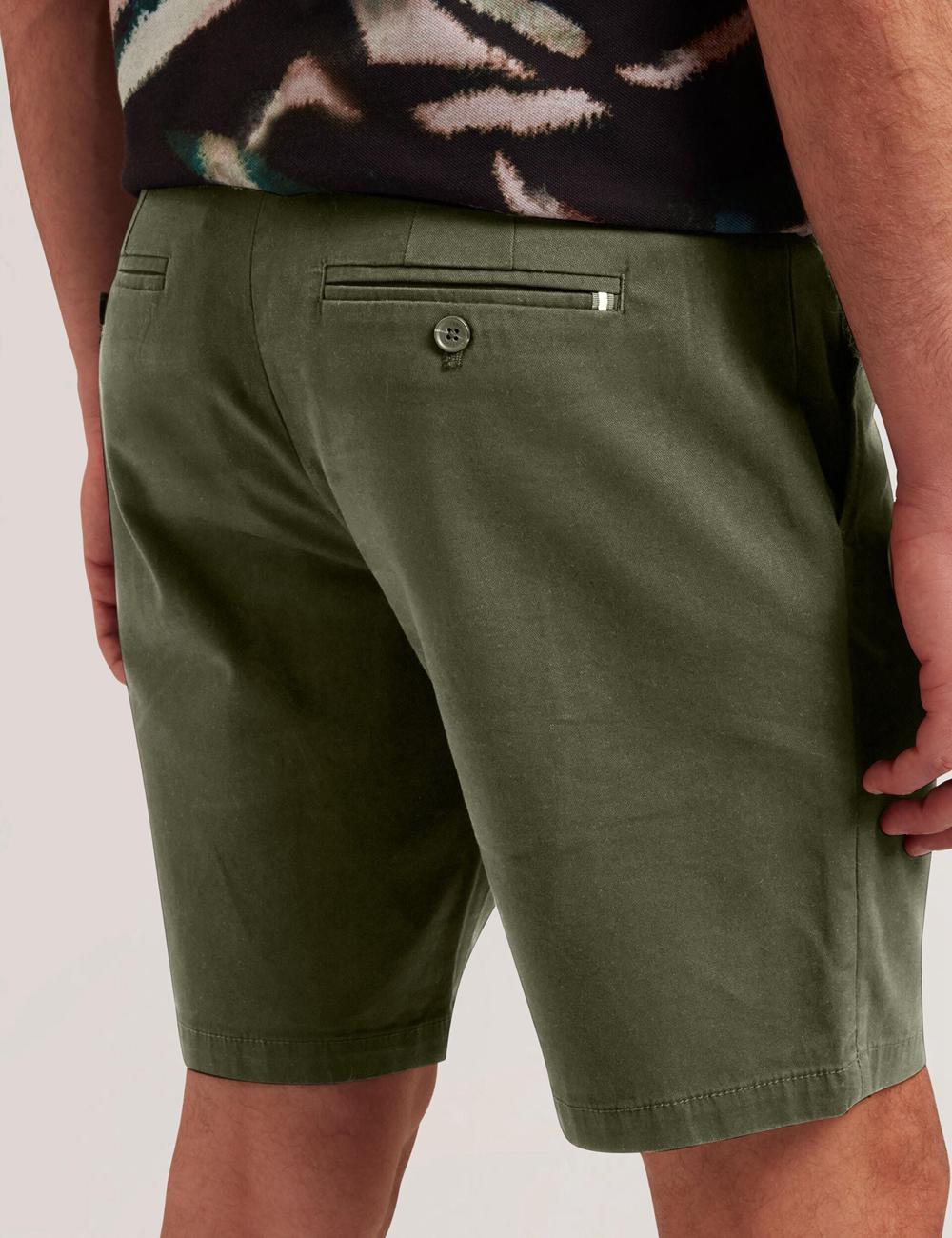Men Ted Baker BARNHAM - Regular Fit Cotton Blend Chino Shorts Khaki | India  ULSC-37492