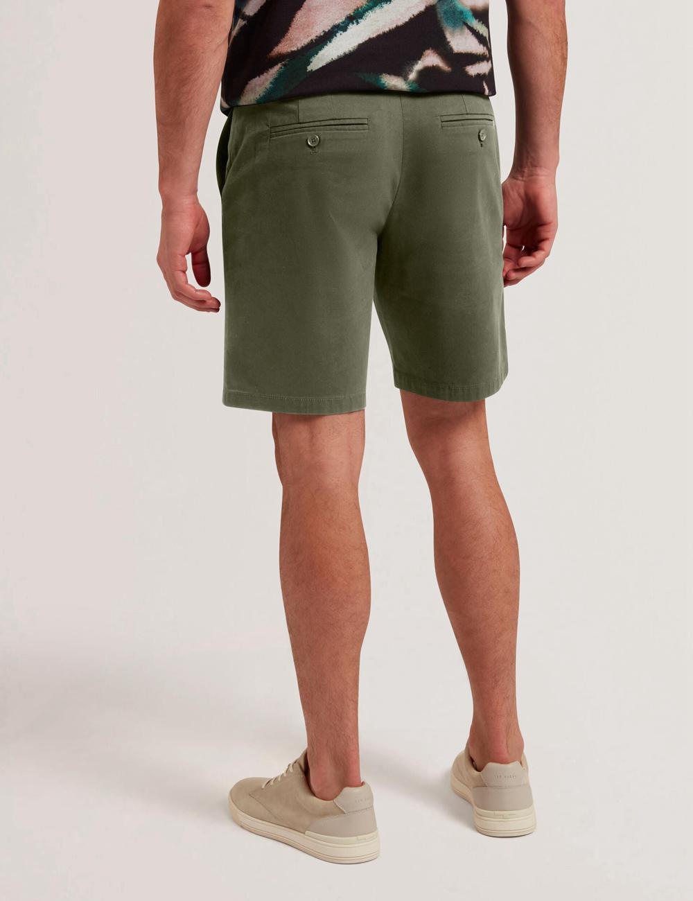 Men Ted Baker BARNHAM - Regular Fit Cotton Blend Chino Shorts Khaki | India  ULSC-37492