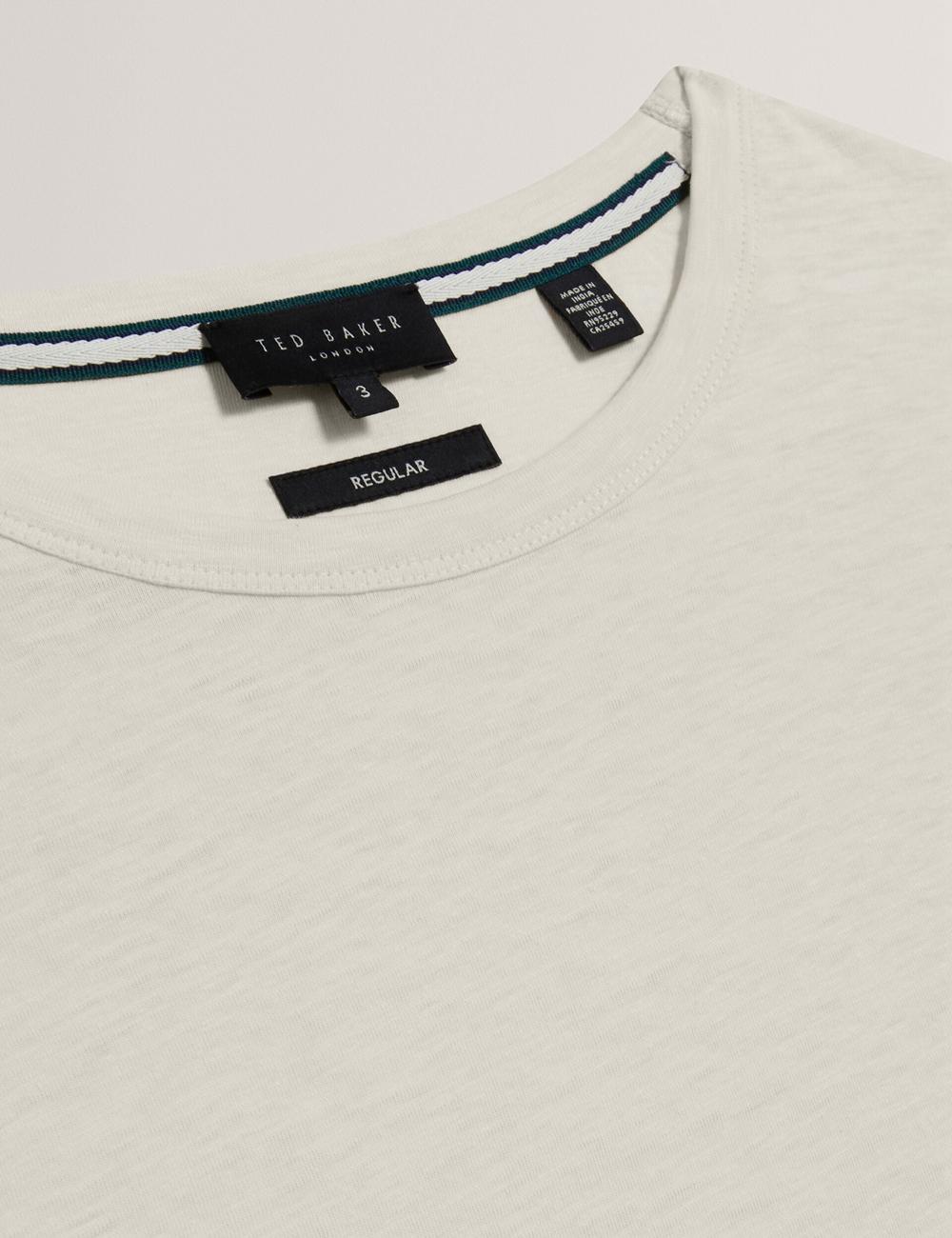 Men Ted Baker BARTOL - Regular Cotton Linen Crew Neck T-Shirts Natural | India  RVYT-81360
