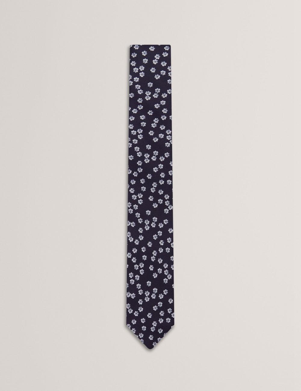 Men Ted Baker BENTLYY - Ditsy Floral Print Silk Ties Navy | India  TMQH-70456