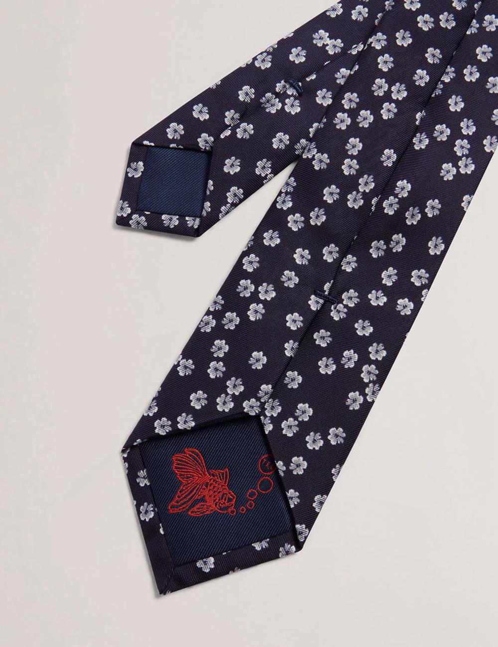 Men Ted Baker BENTLYY - Ditsy Floral Print Silk Ties Navy | India  TMQH-70456