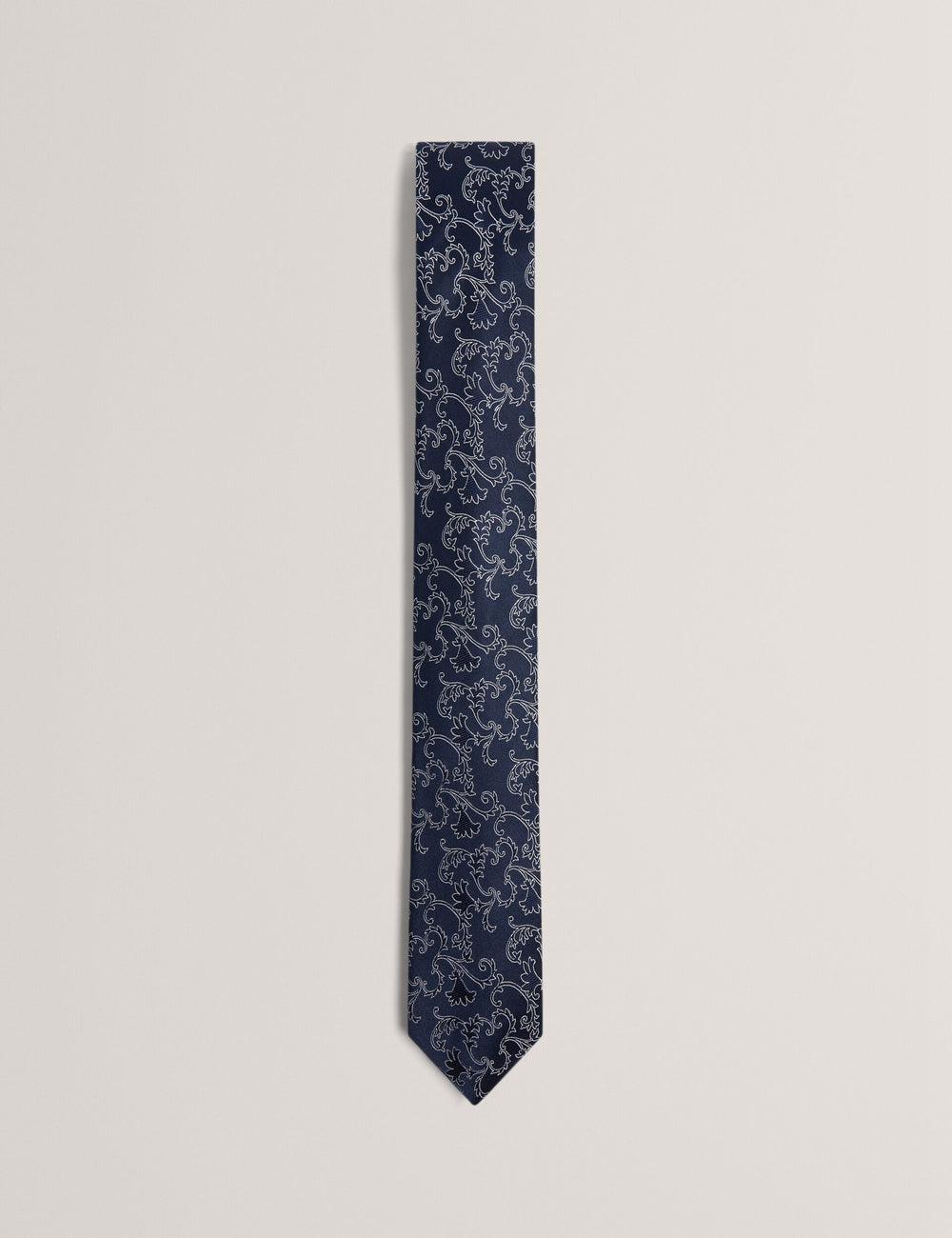 Men Ted Baker BIONDIS - Baroque Floral Print Silk Ties Navy | India  HMXD-17052