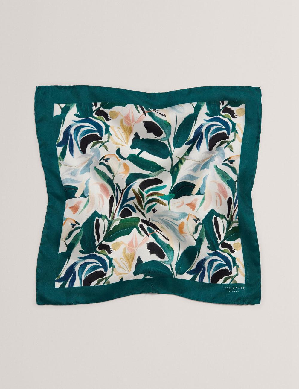 Men Ted Baker BOYTONP - Botanical Floral Silk Pocket Pocket Squares Ecru | India  NLRY-39480