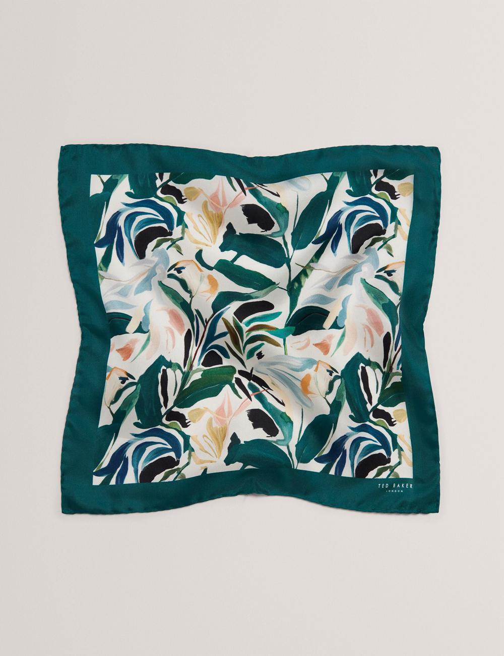 Men Ted Baker BOYTONP - Botanical Floral Silk Pocket Pocket Squares Ecru | India  NLRY-39480