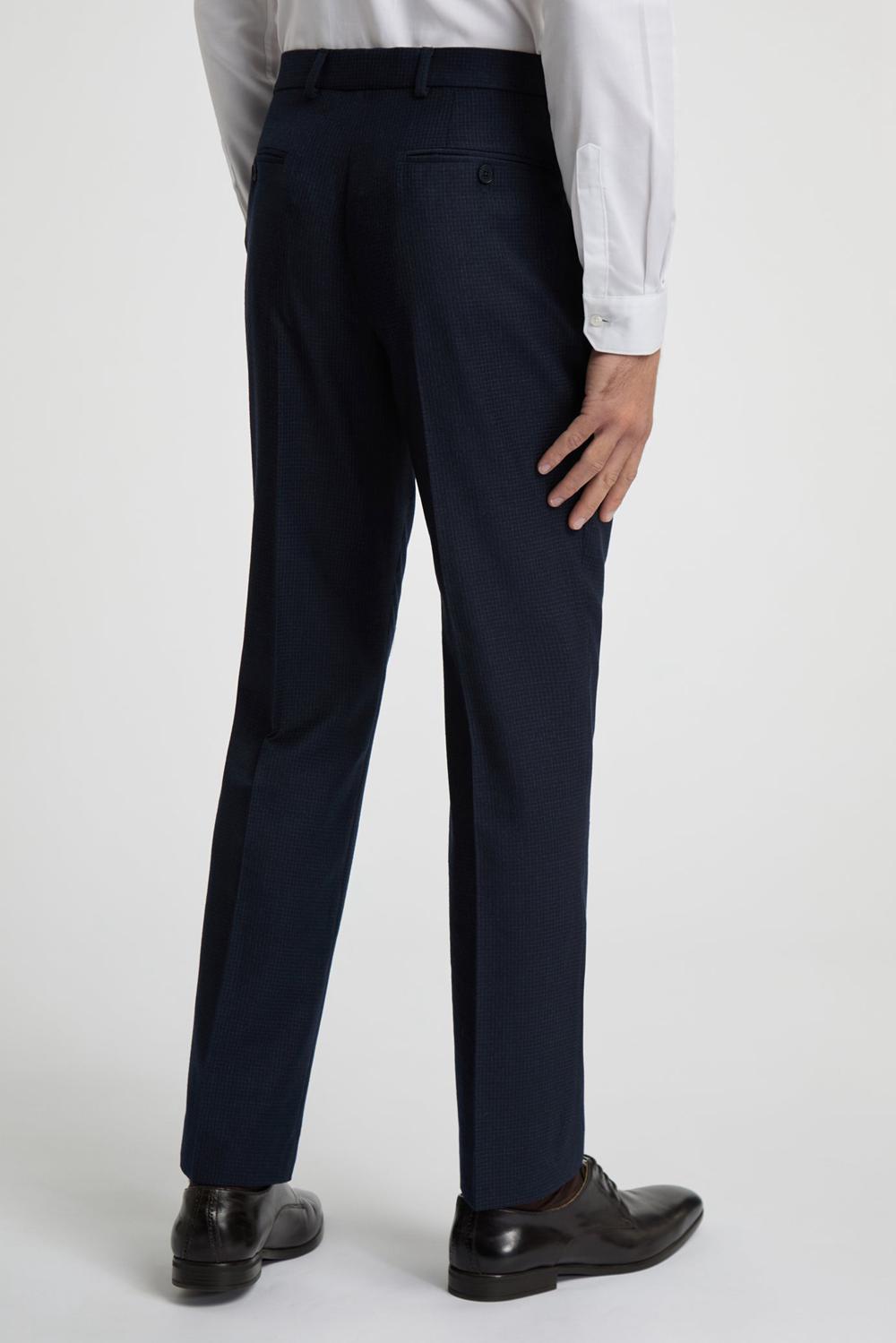 Men Ted Baker CANISTS - Grid Check Regular Fit Suit Trousers Navy | India  MTVO-19705