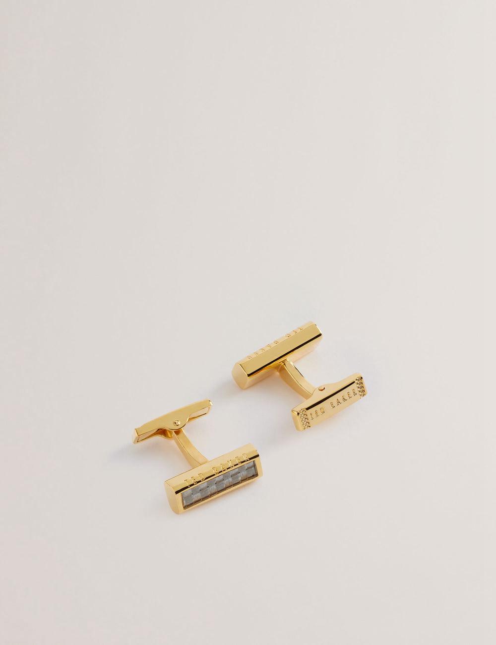 Men Ted Baker CARBIE - Carbon Fibre Bar Metal Cufflinks Gold | India  WKIV-83576