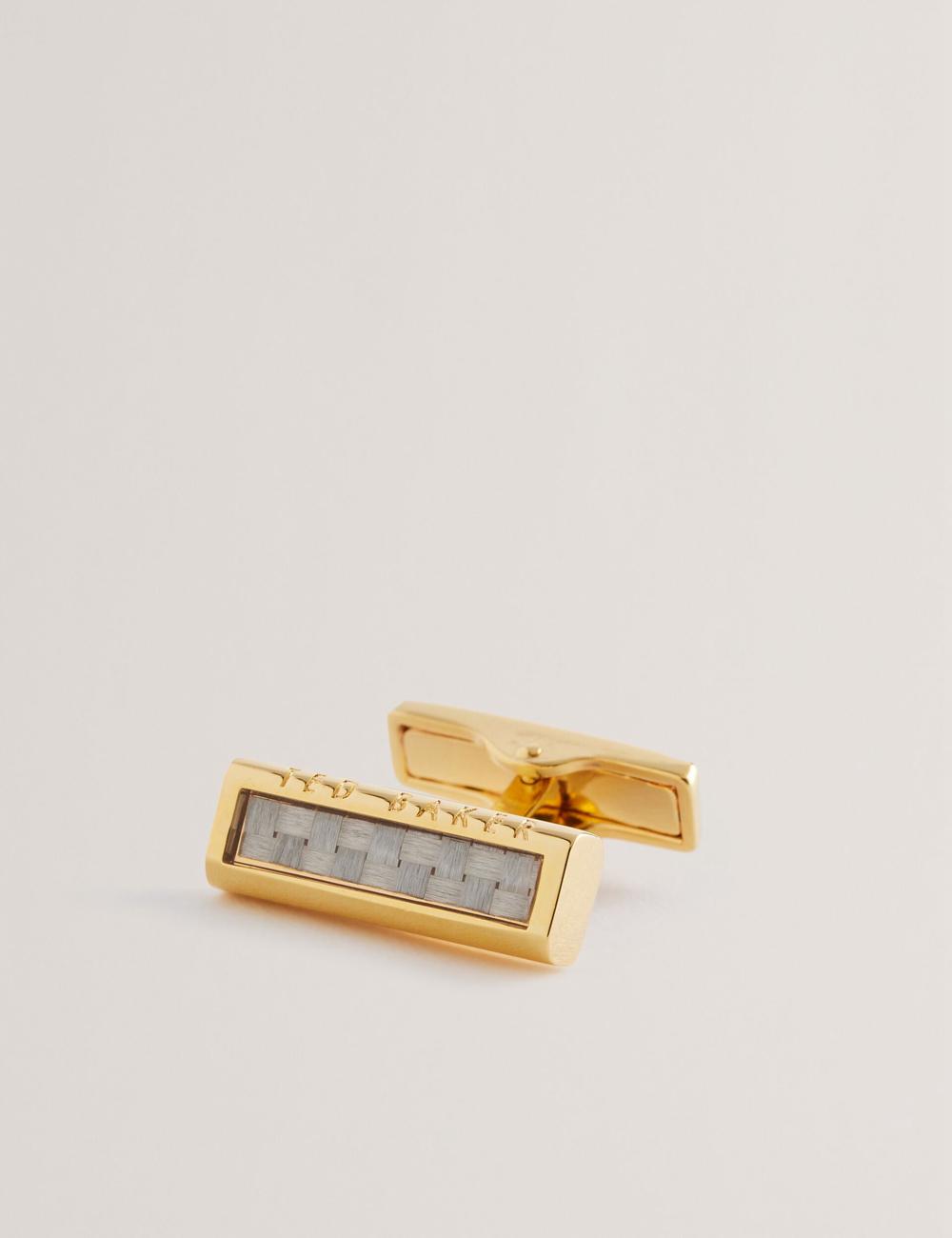 Men Ted Baker CARBIE - Carbon Fibre Bar Metal Cufflinks Gold | India  WKIV-83576