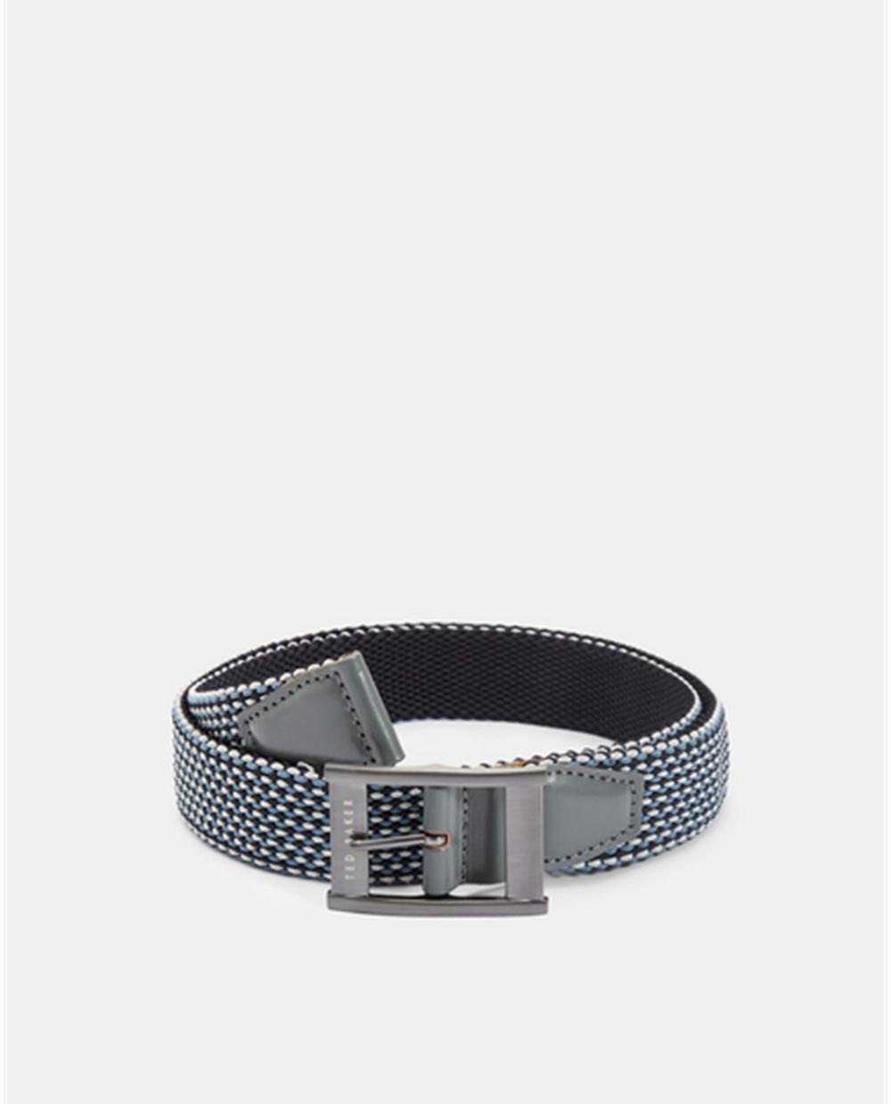 Men Ted Baker COLUMM - Reversible Woven Stretch Elasticated Belts Navy | India  QLBH-23476