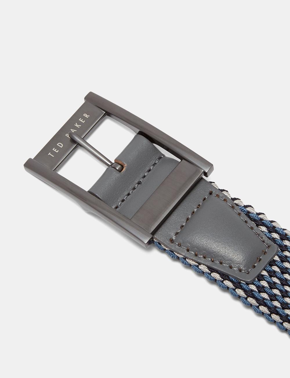 Men Ted Baker COLUMM - Reversible Woven Stretch Elasticated Belts Navy | India  QLBH-23476