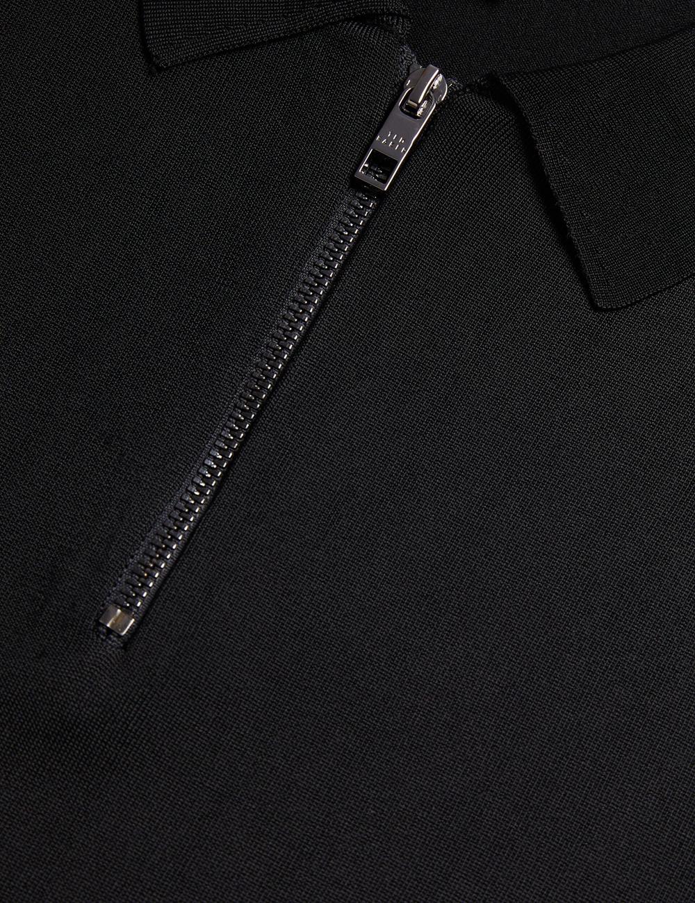 Men Ted Baker DALDIN - Zip Collar Stretch Knit Jumpers Black | India  MKBO-49806