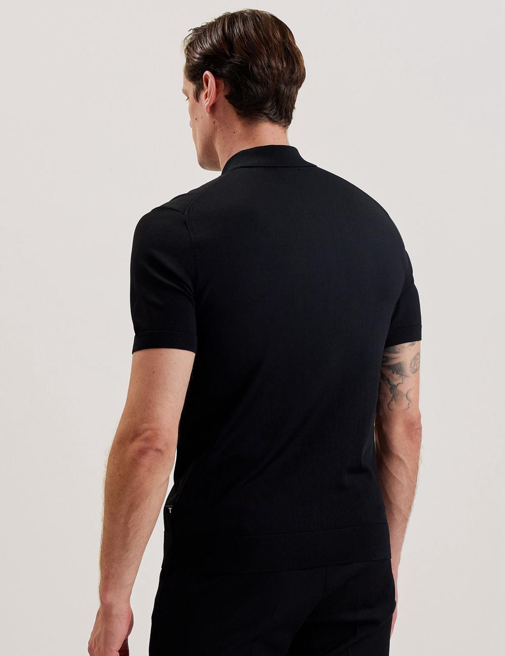 Men Ted Baker DALDIN - Zip Collar Stretch Knit Jumpers Black | India  MKBO-49806