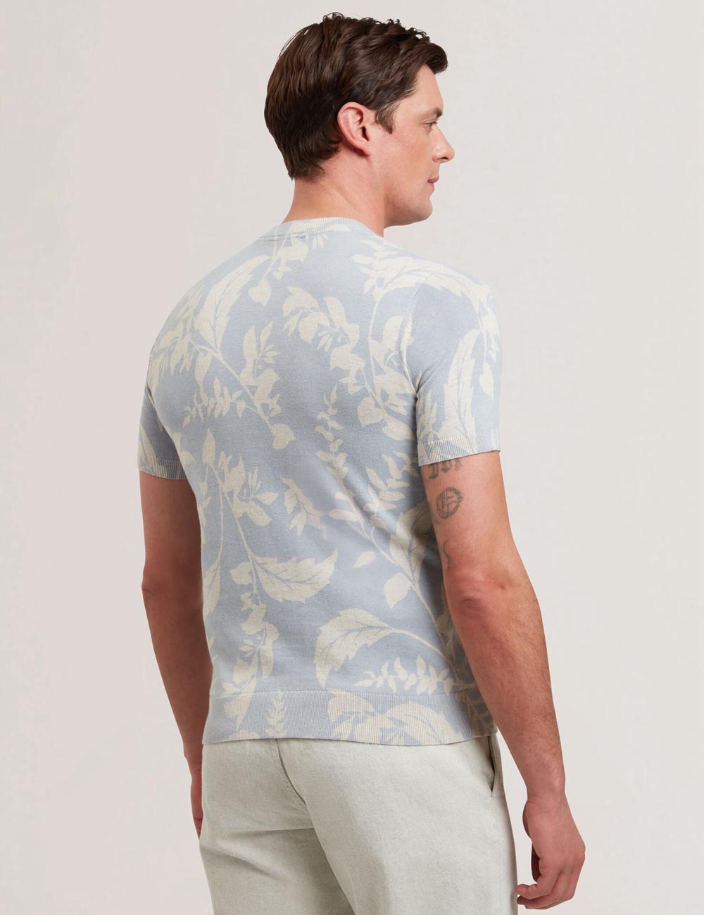 Men Ted Baker DENNIO - Short Sleeve Printed Floral T-Shirts Lt-Blue | India  EQDJ-78926