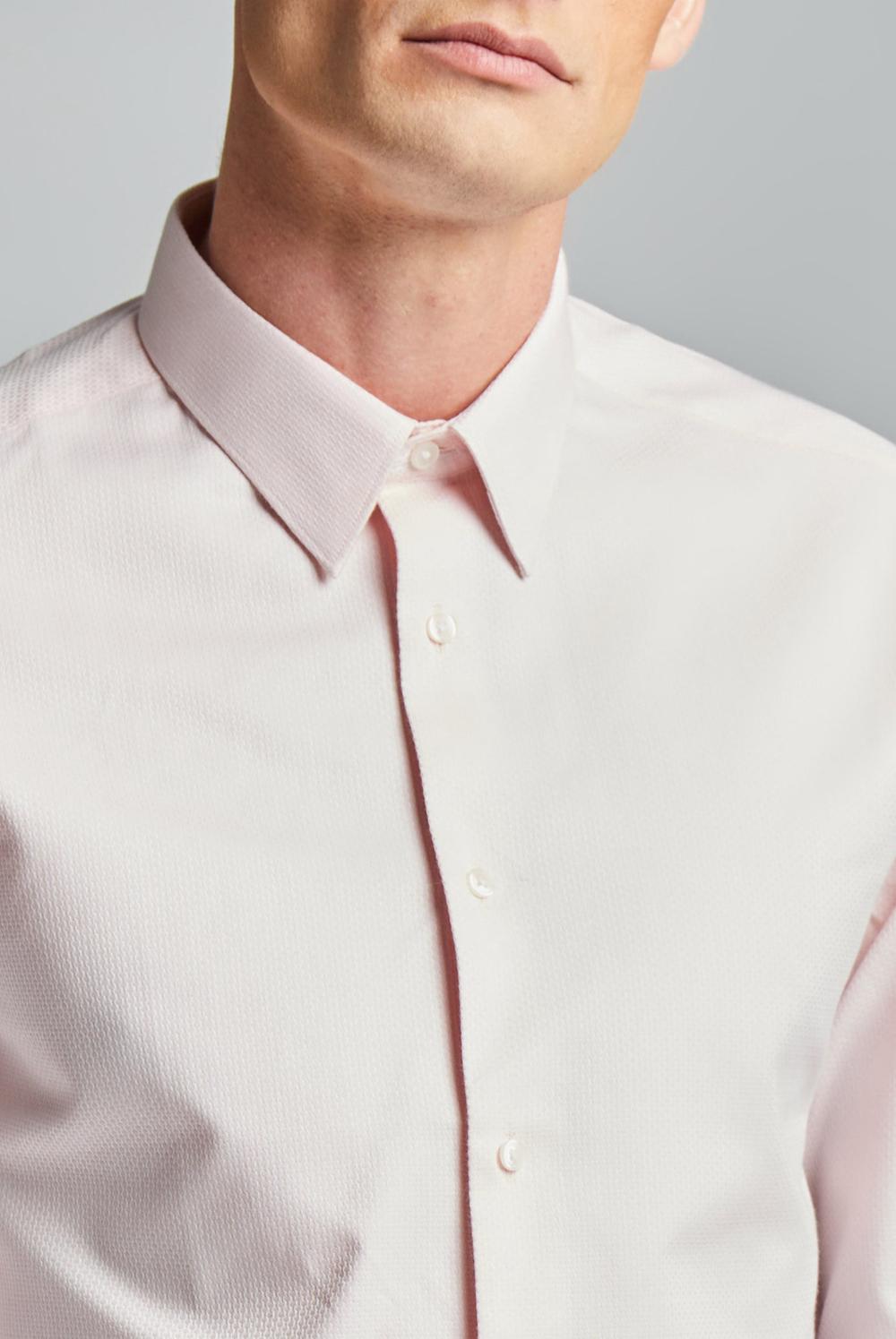 Men Ted Baker DORAIN - Textured Cotton Long Sleeve Formal Shirts Pink | India  OUEC-21576