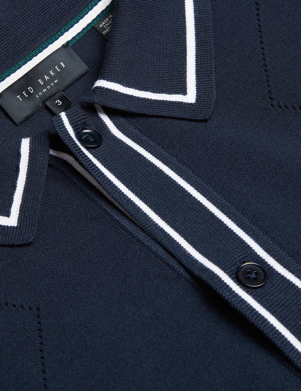 Men Ted Baker ELMDON LS Diamond Button Through Casual Shirts Navy | India  IHMS-29384