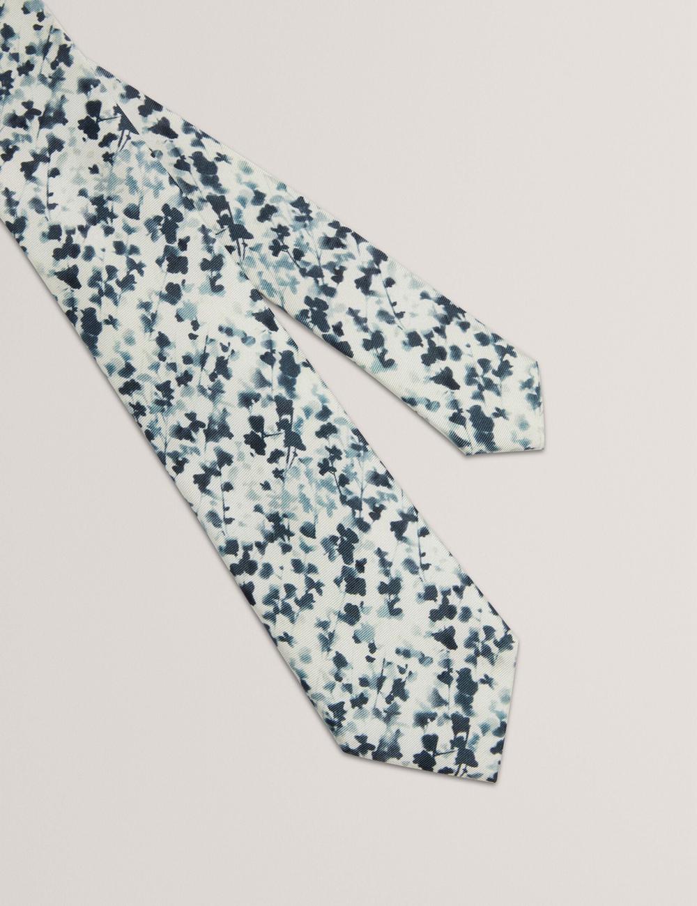 Men Ted Baker ELMSTED - Blurred Floral Print Silk Ties Navy | India  PYMW-45210