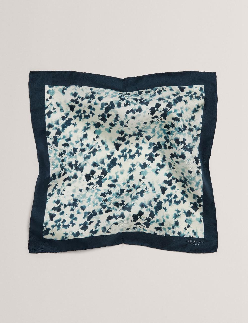 Men Ted Baker ELMSTEP - Blurred Floral Print Silk Pocket Pocket Squares Navy | India  WAQJ-73865