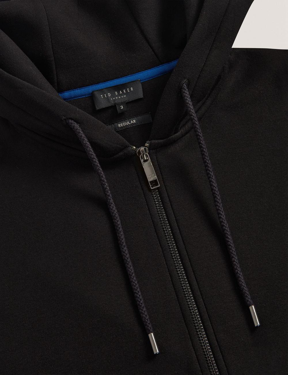 Men Ted Baker EPIO - Zip Through Neoprene Hoodies Black | India  MWZX-47139