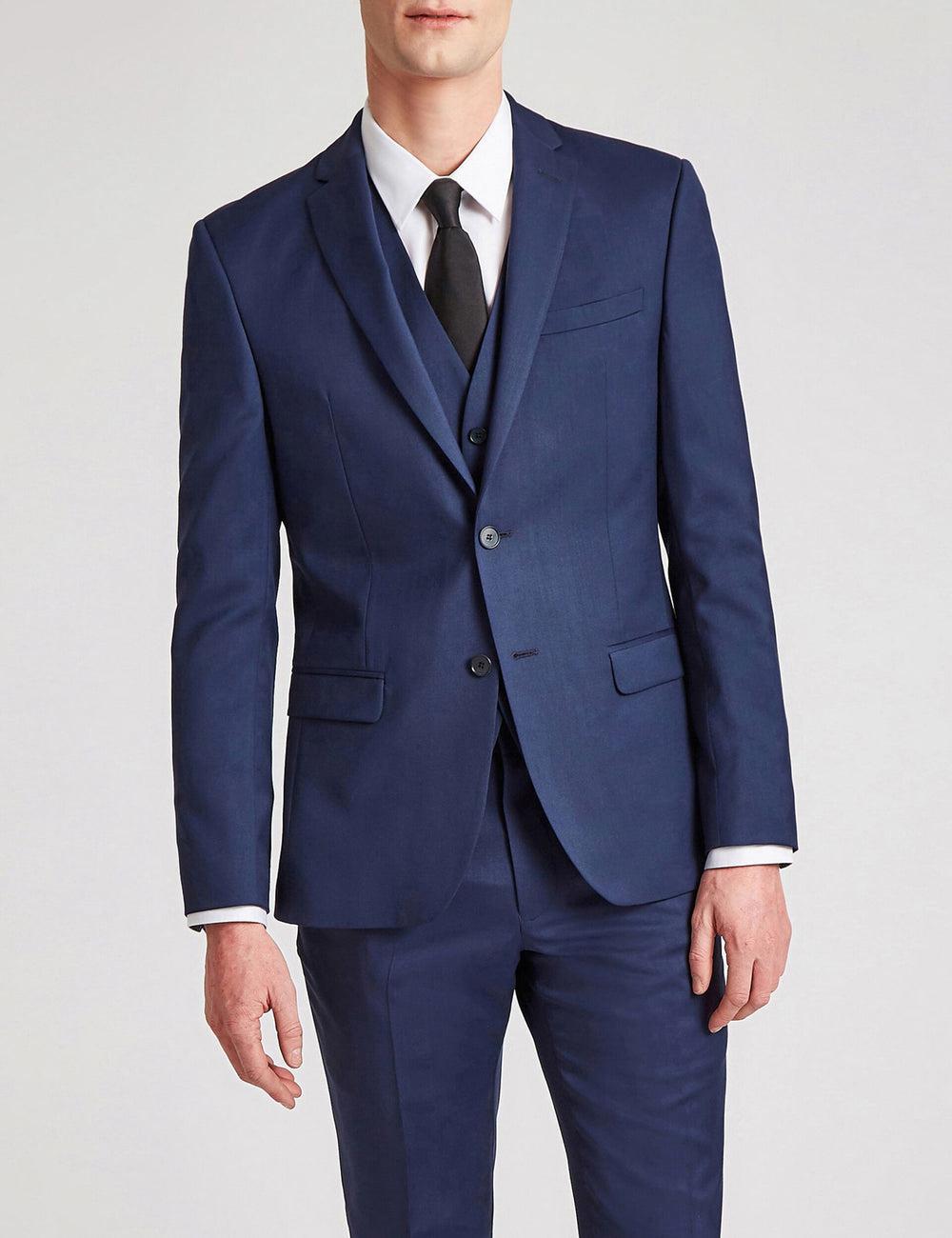 Men Ted Baker FINLAYJS - Twill Wool Slim Fit Suit Jackets Blue | India  YILU-27903