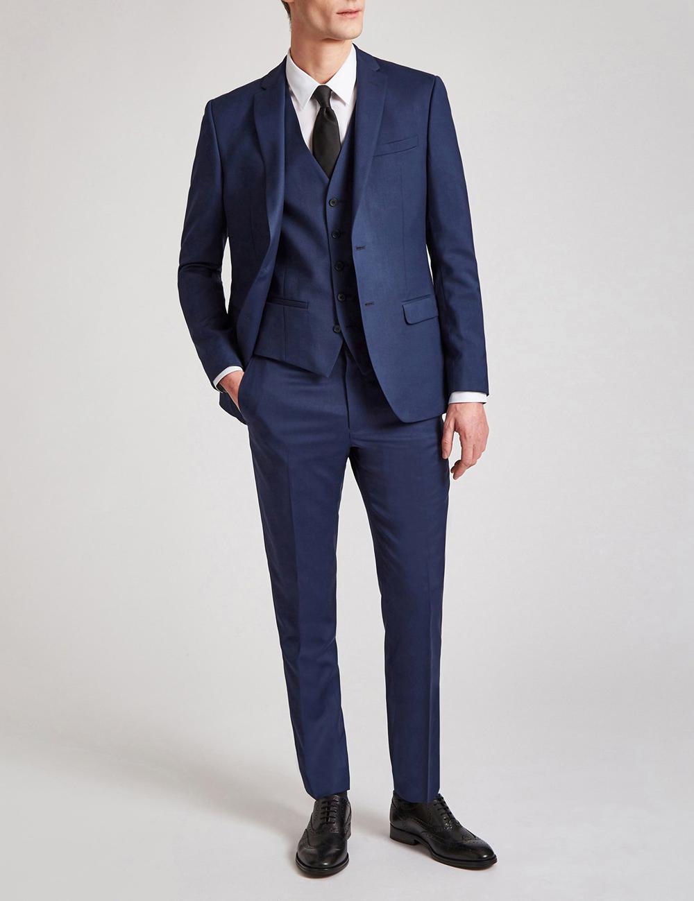 Men Ted Baker FINLAYJS - Twill Wool Slim Fit Suit Jackets Blue | India  YILU-27903