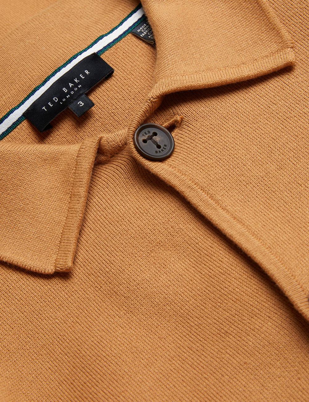 Men Ted Baker FREDER - Knitted Cotton Blend Overshirts Brown | India  LEQF-28695