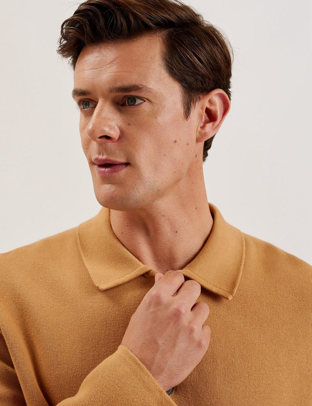 Men Ted Baker FREDER - Knitted Cotton Blend Overshirts Brown | India  LEQF-28695