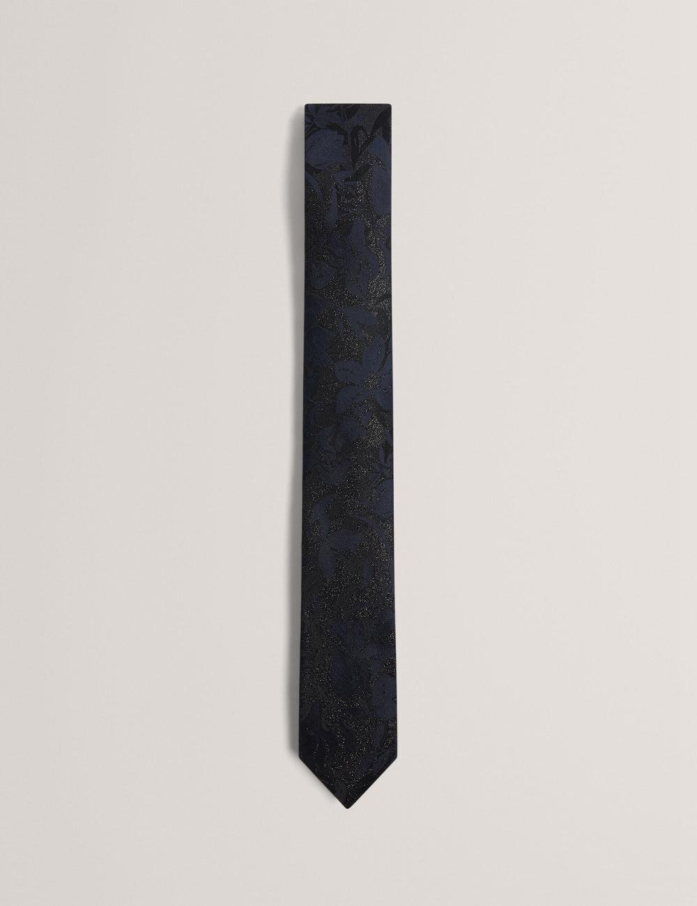 Men Ted Baker Floral Print Silk Ties Navy | India  NDQI-87106