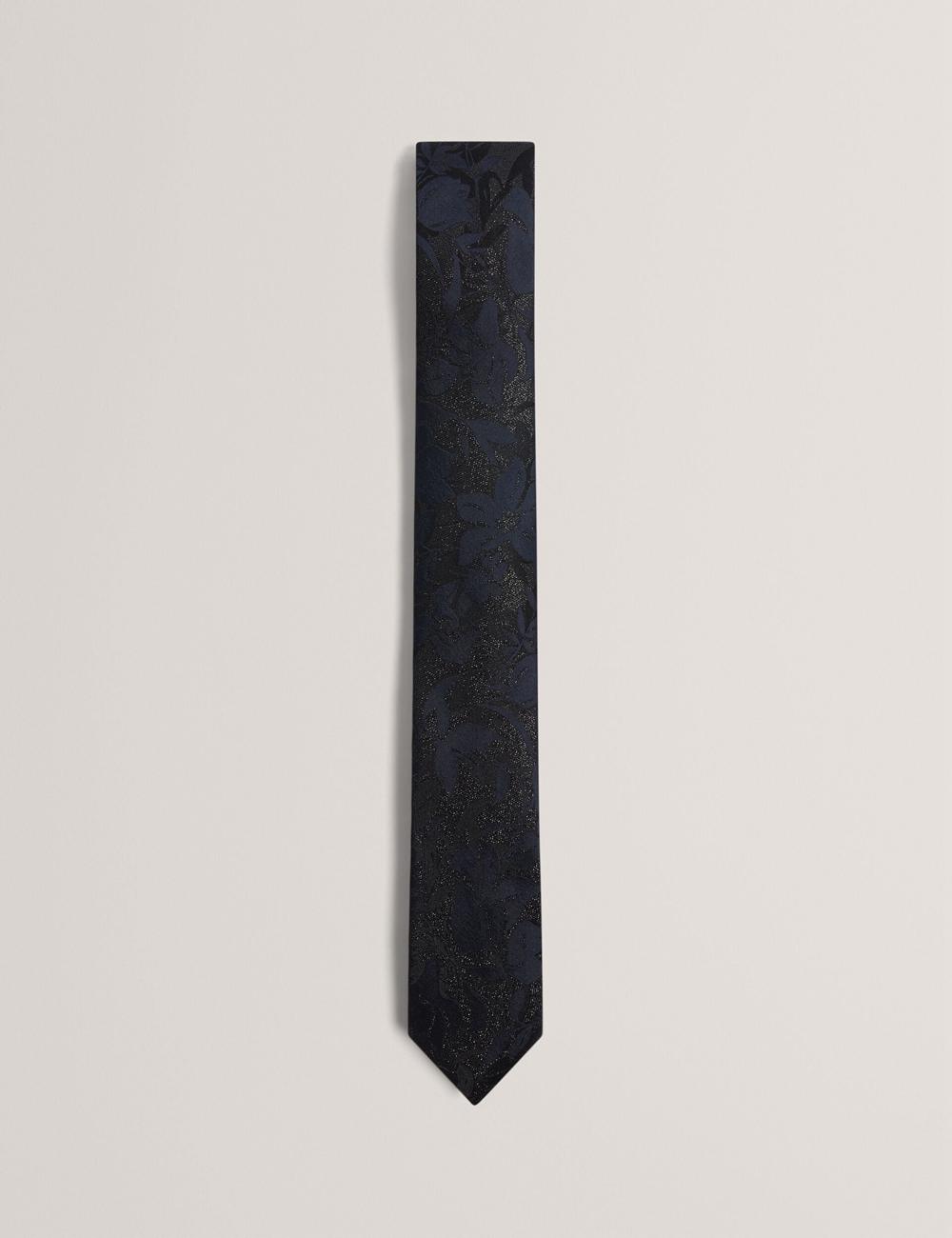 Men Ted Baker Floral Print Silk Ties Navy | India  NDQI-87106