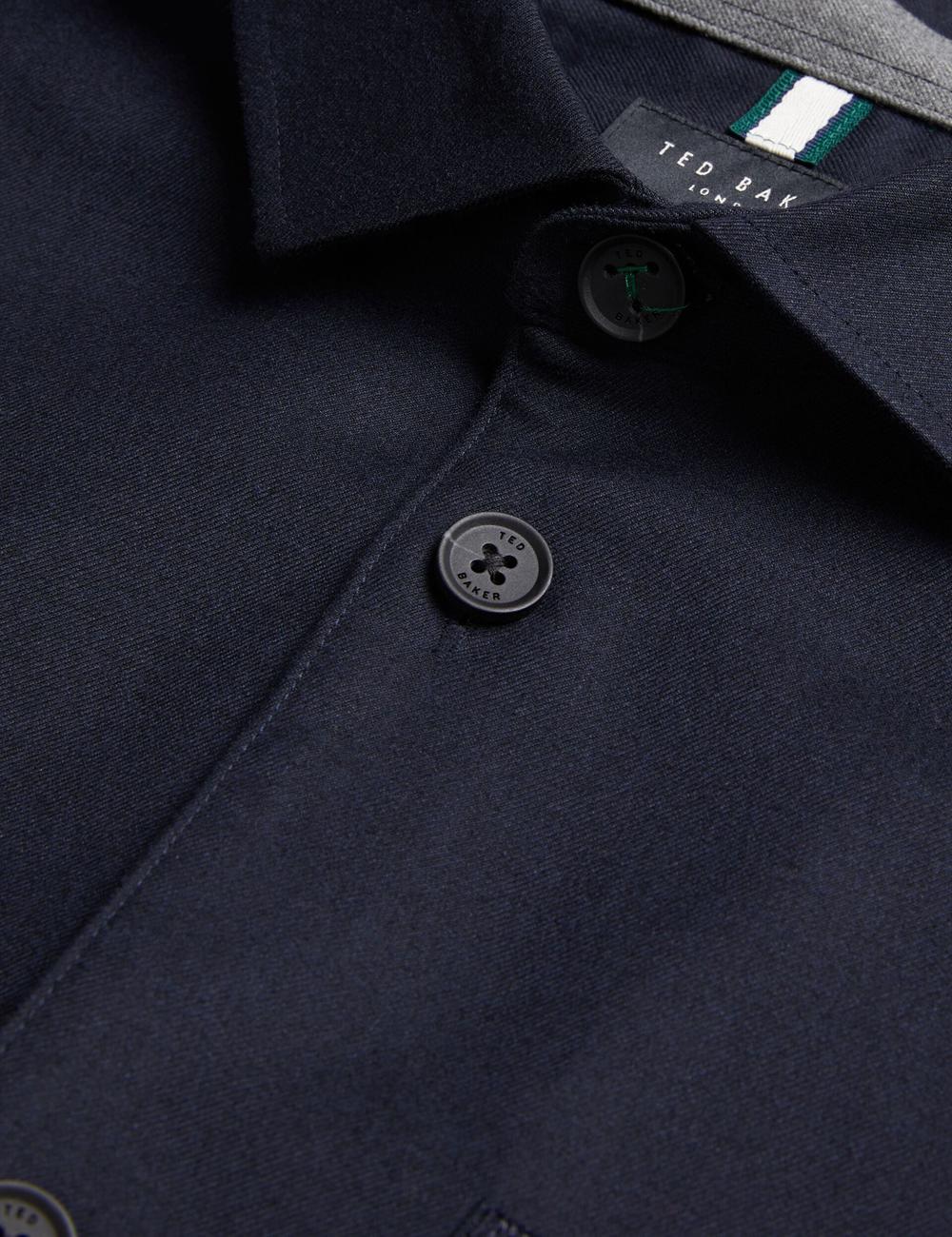 Men Ted Baker GAIUS - Wool Blend With Pocket Detail Casual Shirts Navy | India  NTDX-10283