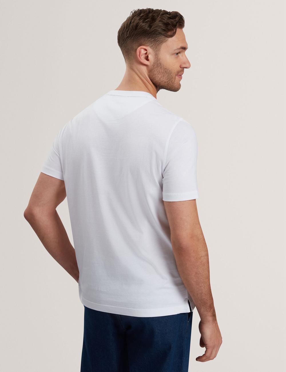 Men Ted Baker JUSTINO - Branded Box Print Graphic Cotton T-Shirts White | India  AQZO-56984