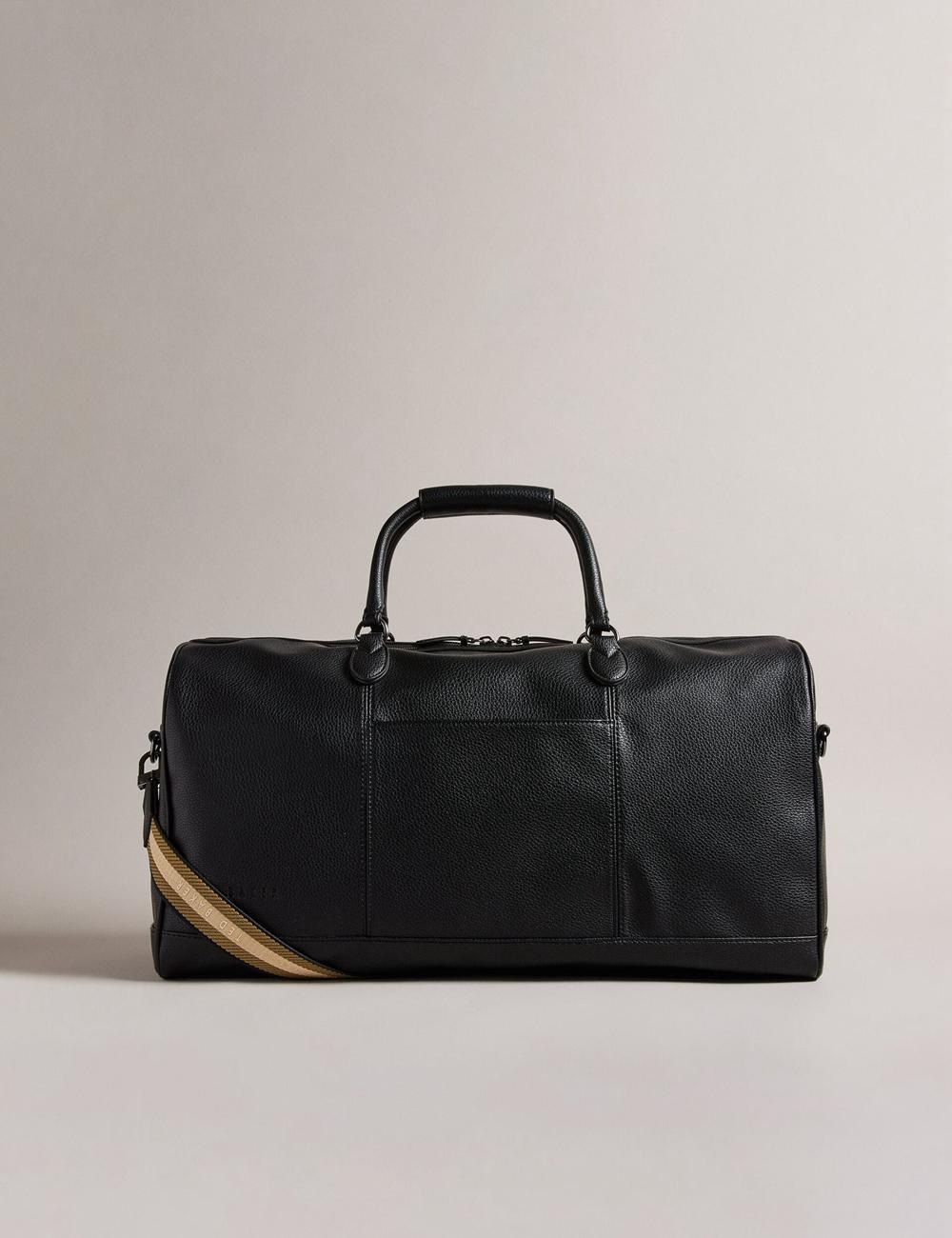 Men Ted Baker KALVIN - Webbing Faux Leather Holdall Bags Black | India  MHDL-30498