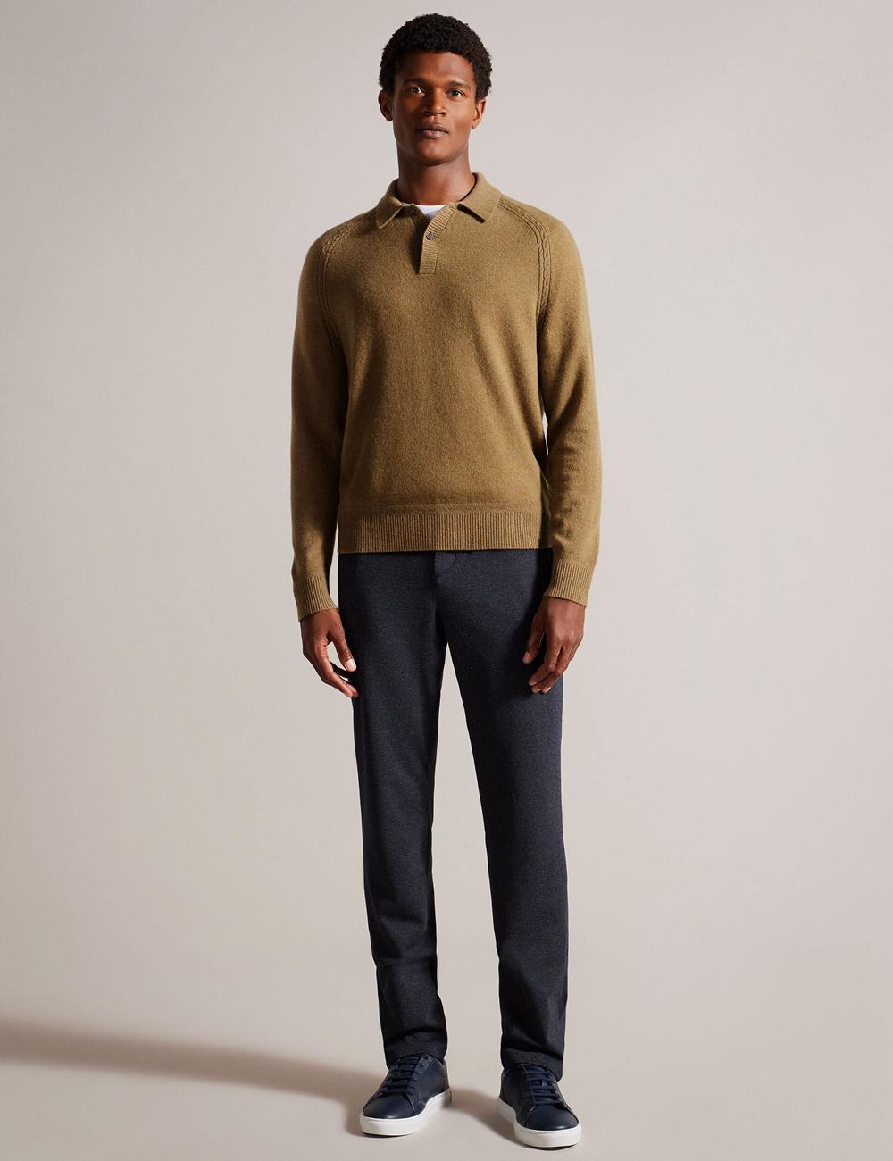 Men Ted Baker KAROLT - Cashmere Knit Long Sleeve Top Jumpers Dk-Brown | India  JKVH-84102