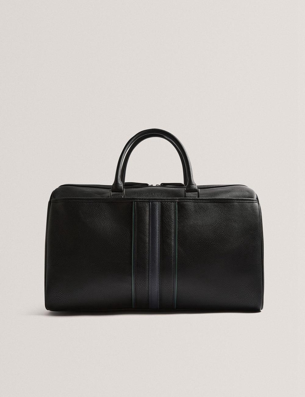 Men Ted Baker KELVIN - Striped Panel Faux Leather Holdall Bags Black | India  MGOW-18503