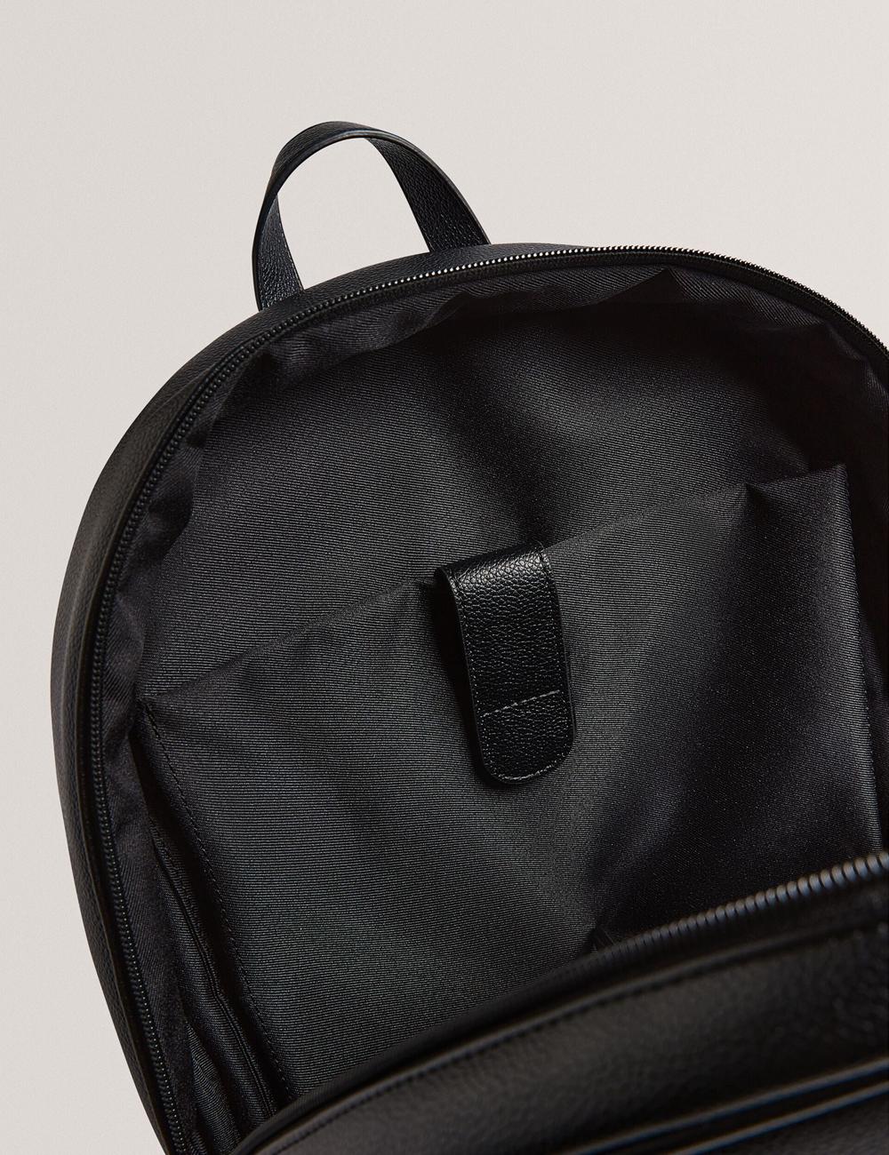 Men Ted Baker KEVIIN - Faux Leather Striped Panel Backpacks Black | India  CRQP-25419