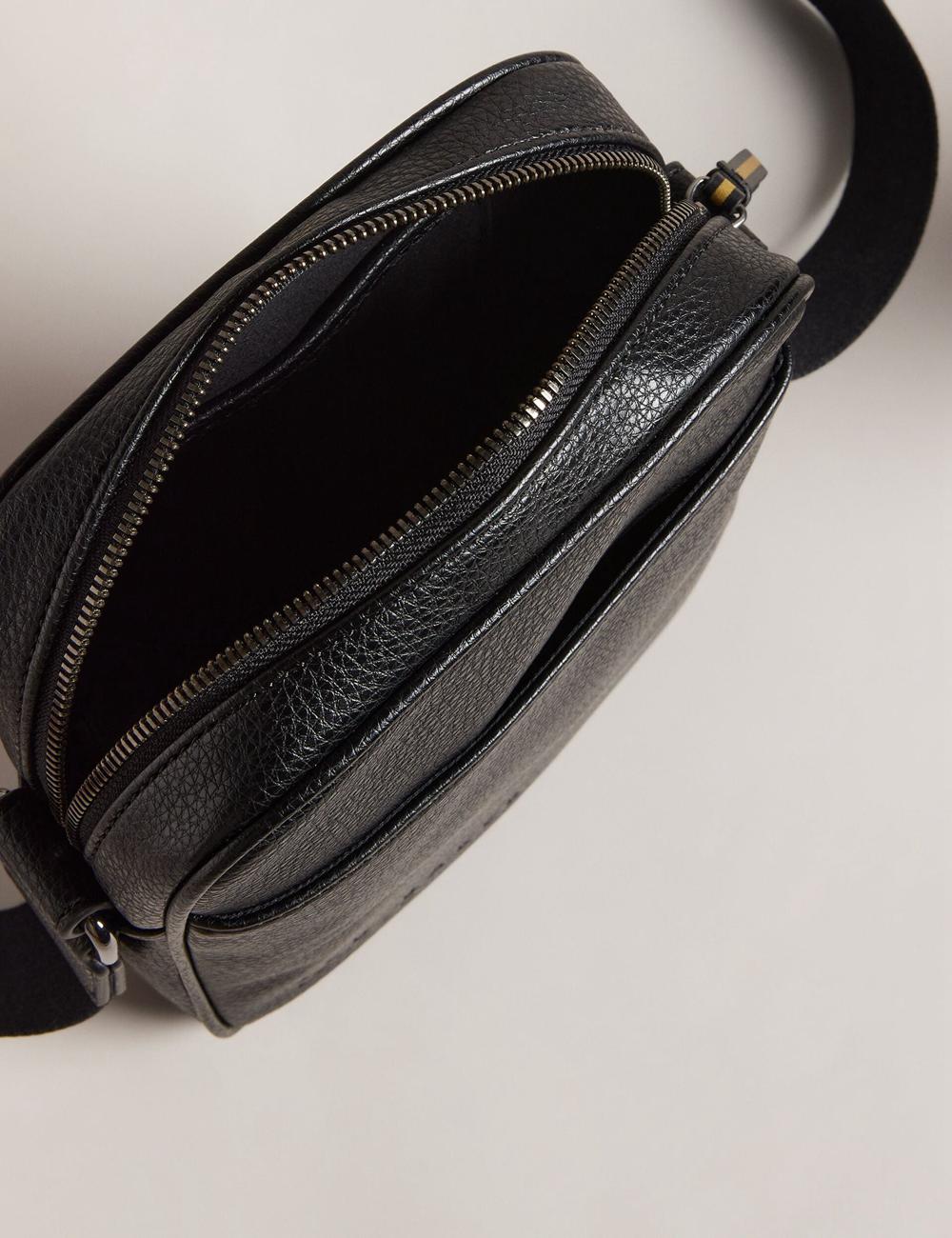 Men Ted Baker KIIAN - Small Reporter Webbing Shoulder Bags Black | India  QUCH-36427