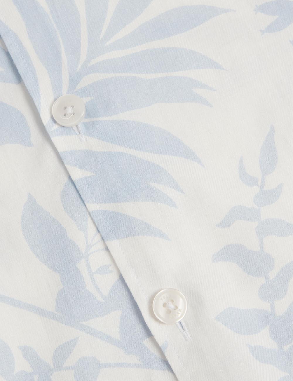 Men Ted Baker KITS - Short Sleeve Relaxed Floral Print Casual Shirts Lt-Blue | India  CZYA-32817