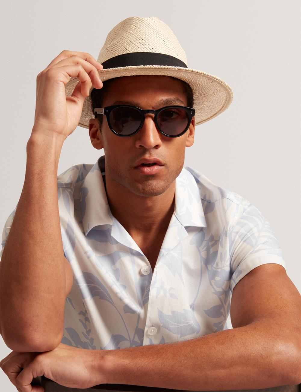 Men Ted Baker KITS - Short Sleeve Relaxed Floral Print Casual Shirts Lt-Blue | India  CZYA-32817