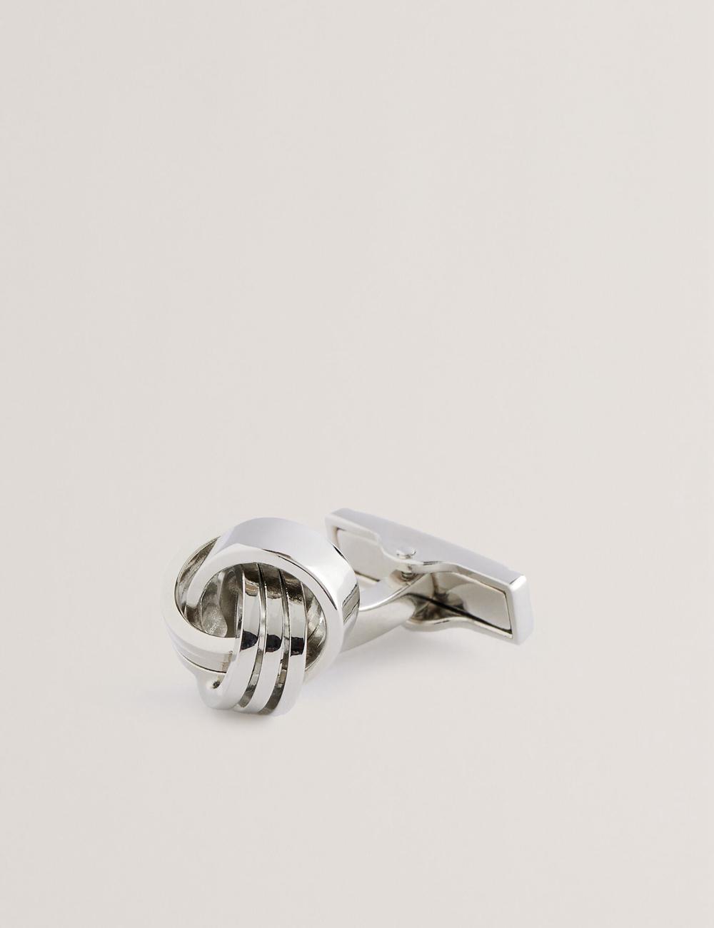Men Ted Baker KNOTED - Knotted Shiny Metal Cufflinks Silver | India  VGJM-36548