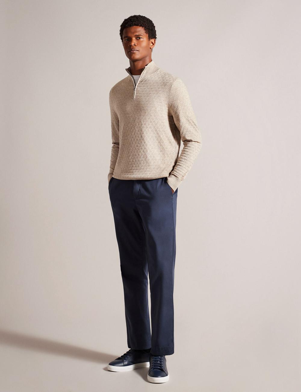 Men Ted Baker KURNLE - T Knit Half Zip Funnel Neck Jumpers Camel | India  MTEI-71803