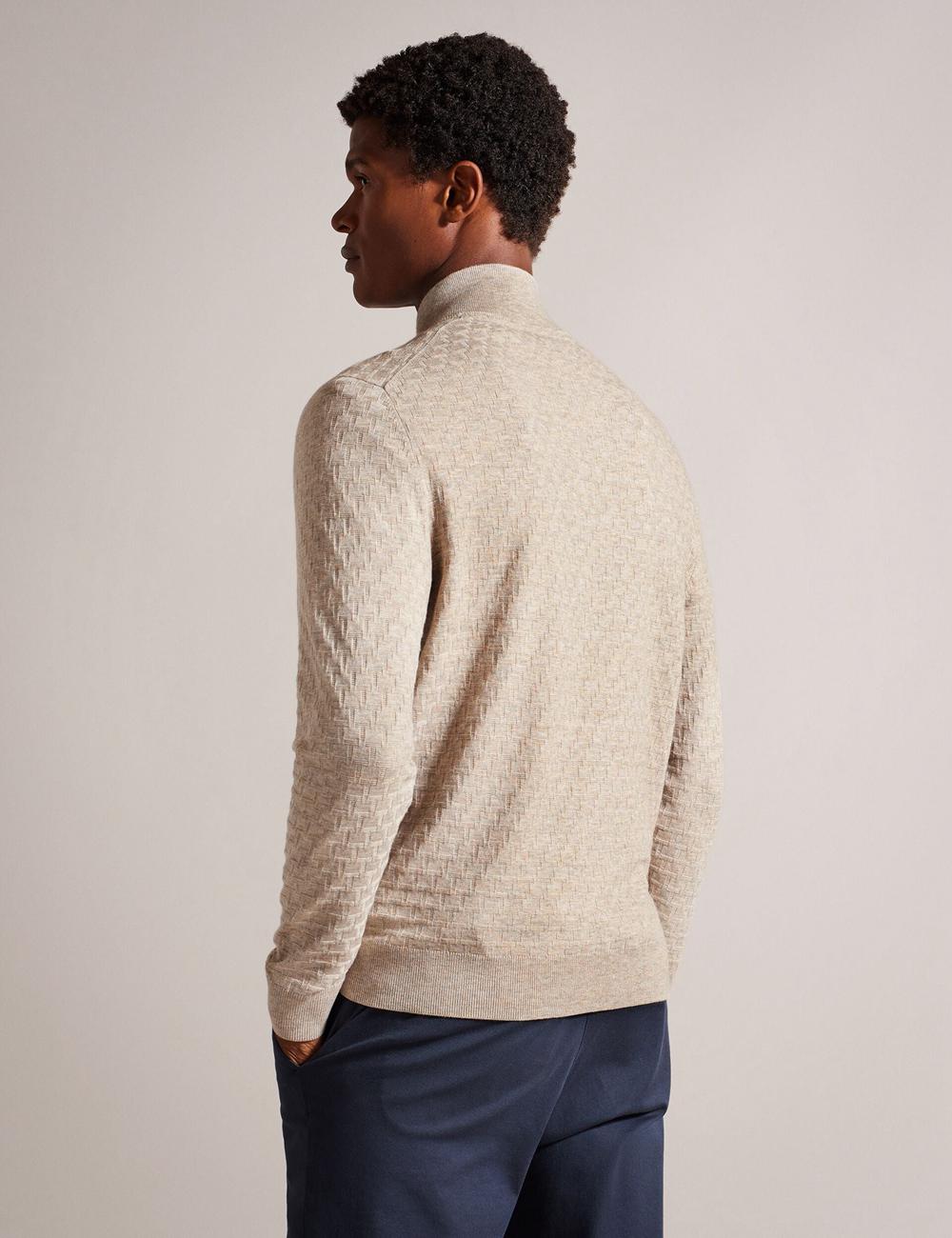 Men Ted Baker KURNLE - T Knit Half Zip Funnel Neck Jumpers Camel | India  MTEI-71803