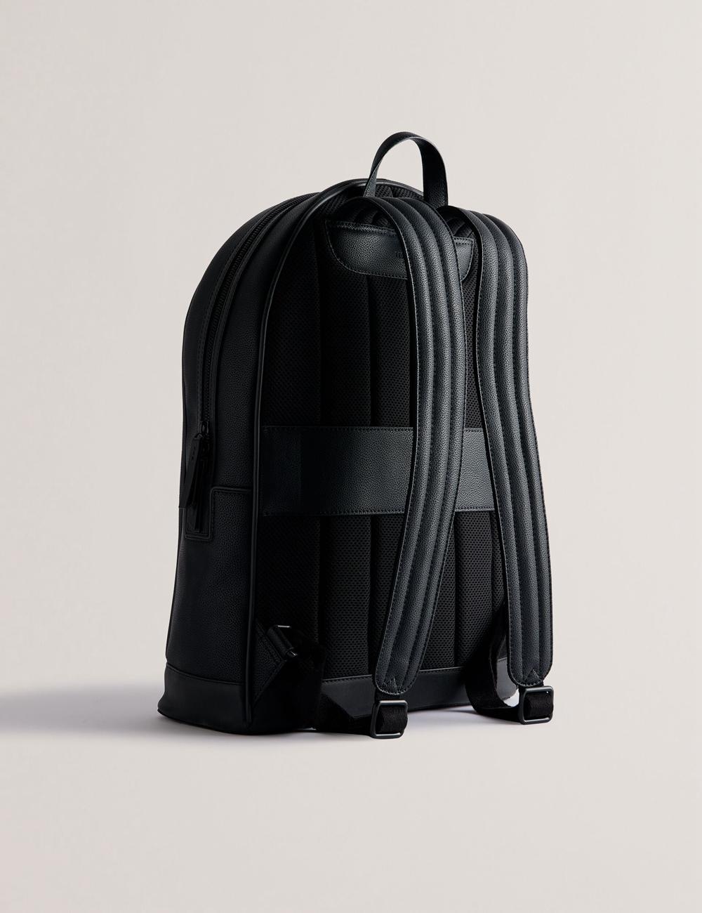 Men Ted Baker LANSEN - Textured Bonded Leather Backpacks Black | India  OGSP-57241