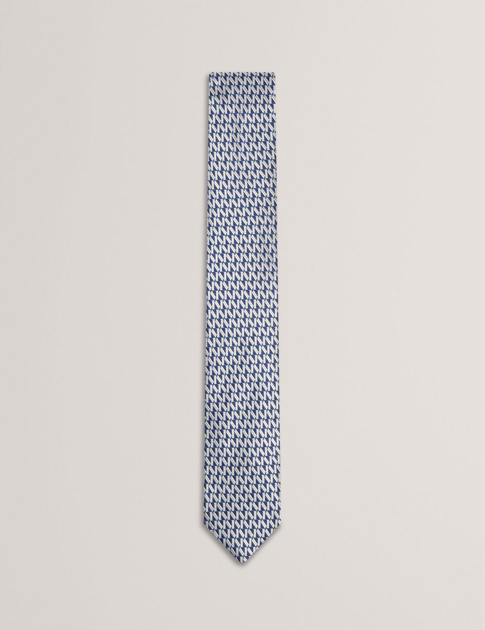 Men Ted Baker MILAK - Geometric Pattern Silk Ties Navy | India  MELZ-76109