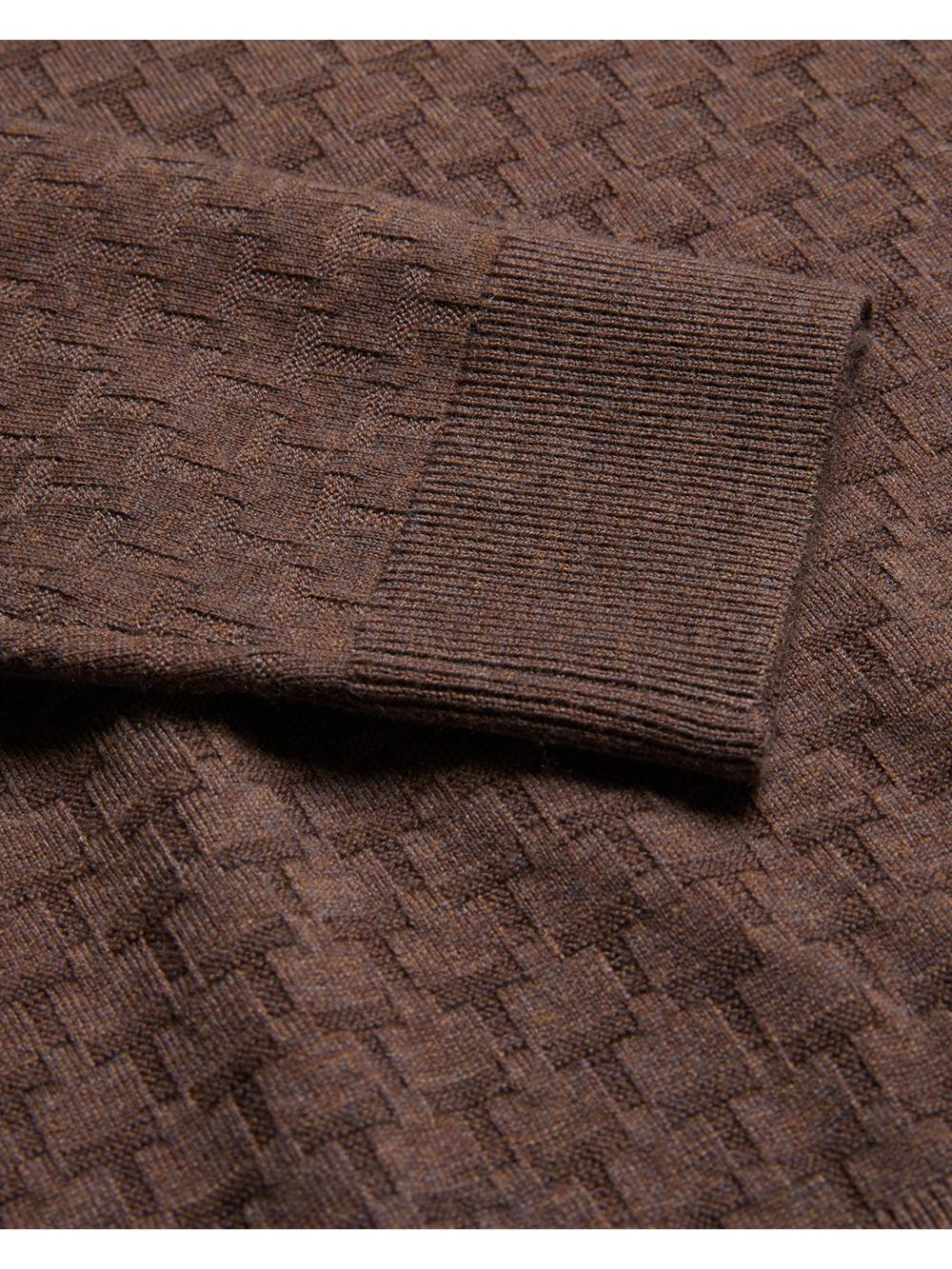 Men Ted Baker MORAR - Long Sleeve T Stitch Knitted Jumpers Dk-Brown | India  FECS-27163