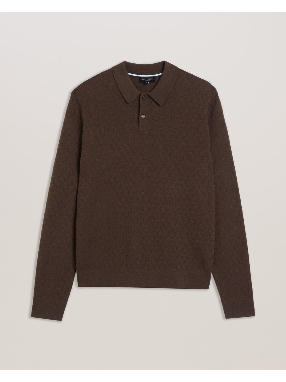 Men Ted Baker MORAR - Long Sleeve T Stitch Knitted Jumpers Dk-Brown | India  FECS-27163