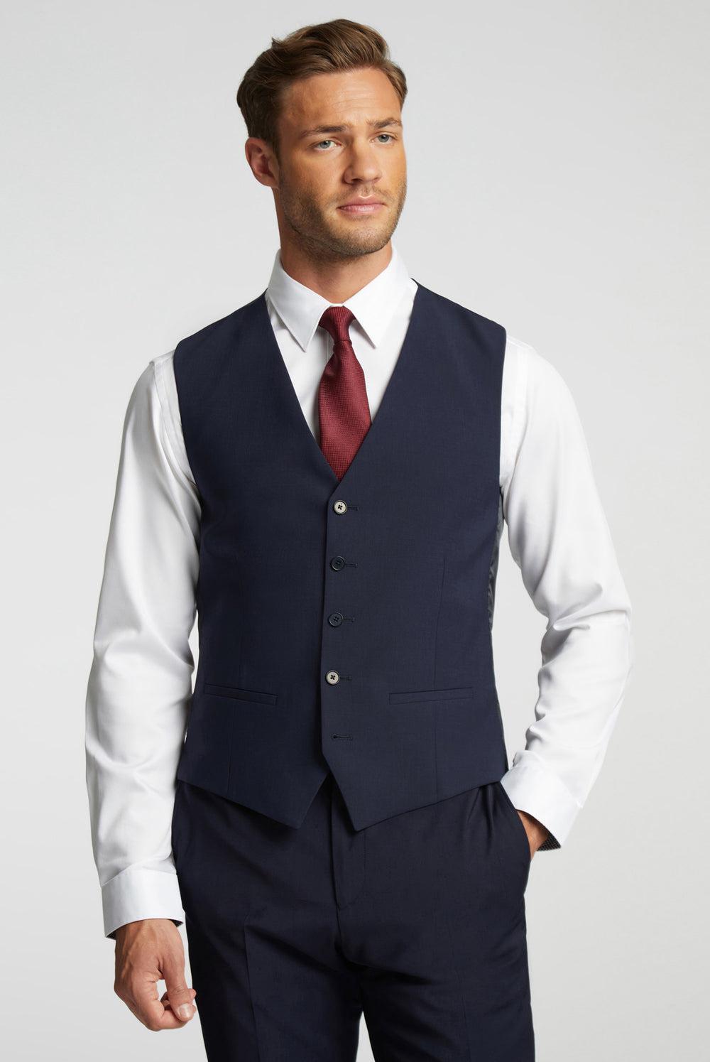 Men Ted Baker PANAMA - Wool Blend Slim Fit Suit Waistcoat Navy | India  FANB-89670