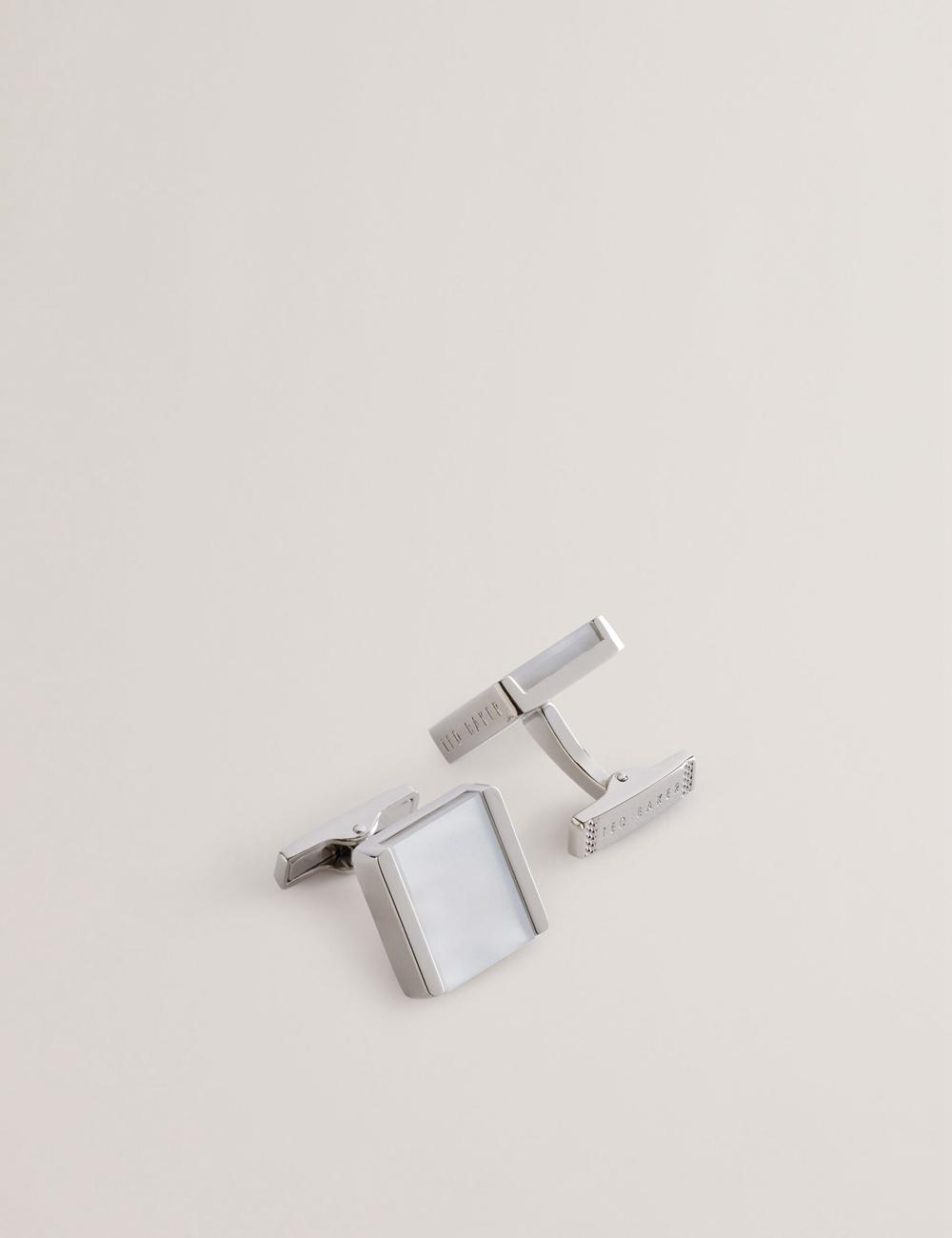 Men Ted Baker PAYDEN - Pearlescent Stone Square Cufflinks Silver | India  GATR-47021
