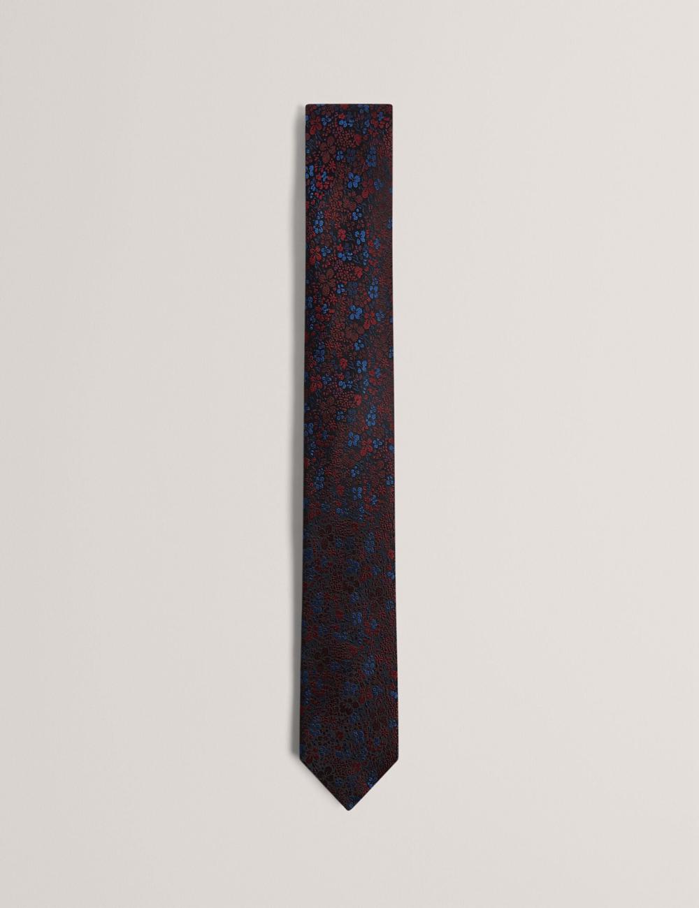 Men Ted Baker PEATYS - Scattered Floral Print Silk Ties Black | India  KQSG-61580